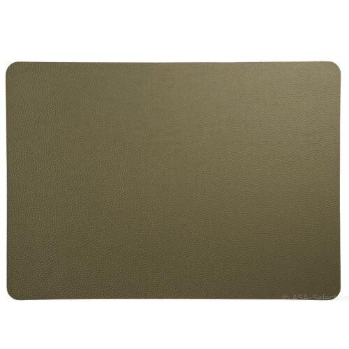 ASA Leather Optic Tischset Rough Olive 46 x 33 cm