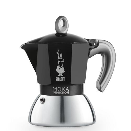 Bialetti Espressokocher New Moka Induktion für 2 Tassen Schwarz