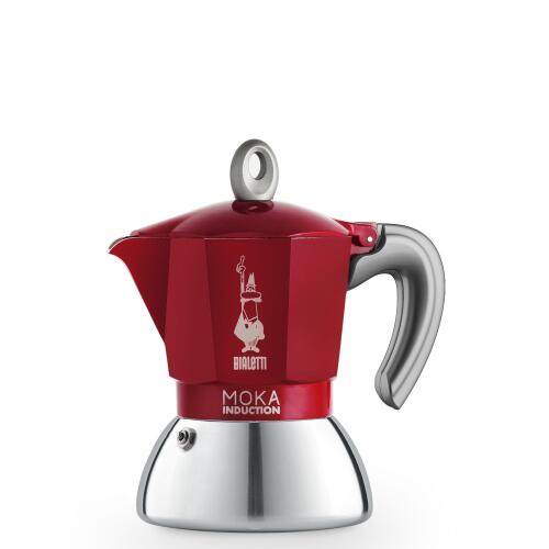 Bialetti Espressokocher New Moka Induktion für 2 Tassen Rot