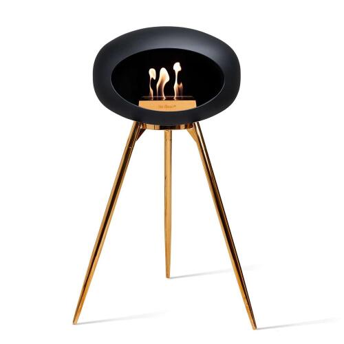 Le Feu Bioethanolkamin Ground High Black/ Roségold Bowl/ Roségold Legs 79 cm