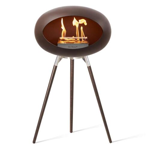 Le Feu Bioethanolkamin Ground High Mocca/ Steel Bowl/Smoked Oak Legs 79 cm