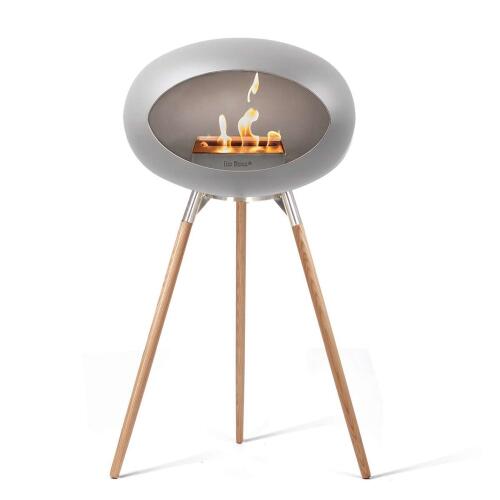 Le Feu Bioethanolkamin Ground High Nickel/ Steel Bowl/Soaptreated Oak Legs 79 cm