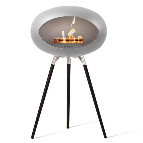 Le Feu Bioethanolkamin Ground High Nickel/ Steel Bowl/Black Oak Legs 79 cm