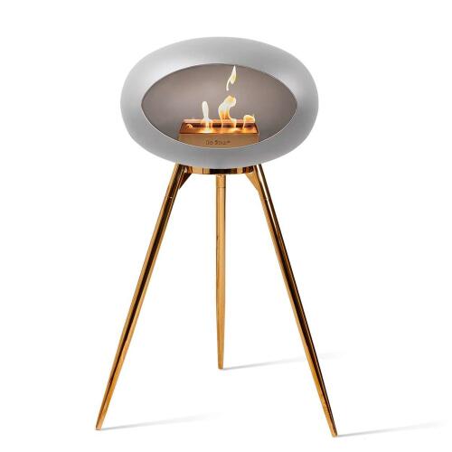 Le Feu Bioethanolkamin Ground High Nickel/ Roségold Bowl/ Roségold Legs 79 cm