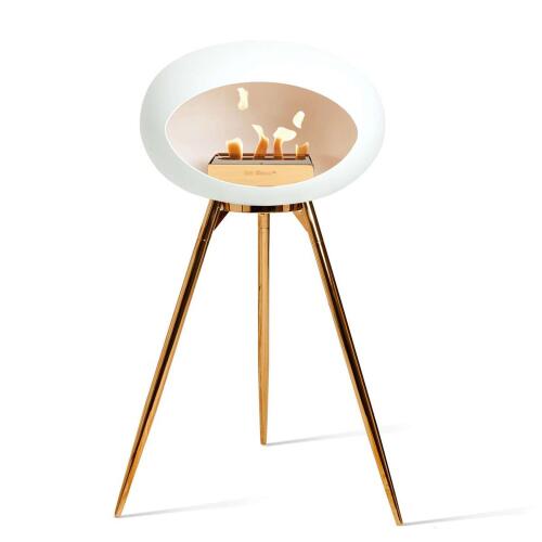 Le Feu Bioethanolkamin Ground High White/ Roségold Bowl/ Roségold Legs 79 cm