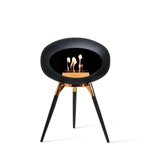 Le Feu Bioethanolkamin Ground Low Black/Roségold Bowl/Black Oak Legs 45 cm