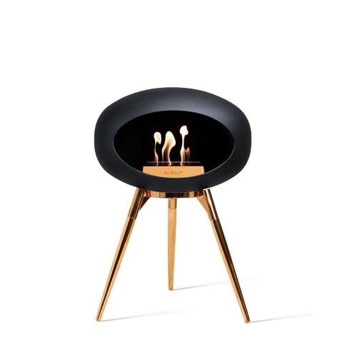 Le Feu Bioethanolkamin Ground Low Black/Roségold Bowl/Roségold Legs 45 cm
