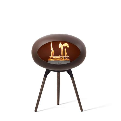 Le Feu Bioethanolkamin Ground Low Mocca/Black Bowl/ Smoked Oak Legs 45 cm