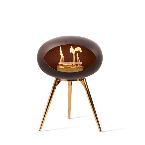 Le Feu Bioethanolkamin Ground Low Mocca/Roségold Bowl/ Roségold Legs 45 cm