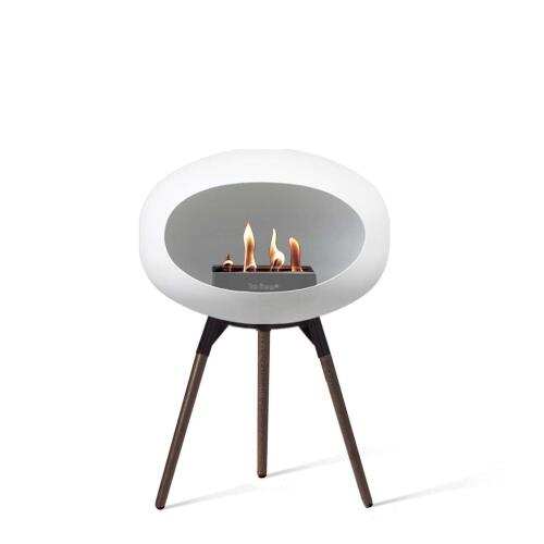 Le Feu Bioethanolkamin Ground Low White/Black Bowl/Smoked Oak Legs 45 cm