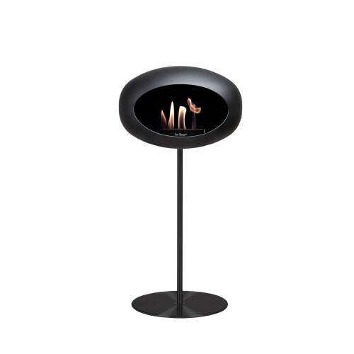 Le Feu Bioethanolkamin Ground Steel High Black/Black Plate/Black Pole 80 cm