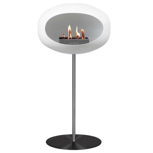 Le Feu Bioethanolkamin Ground Steel High White/Black Plate/Steel Pole 80 cm