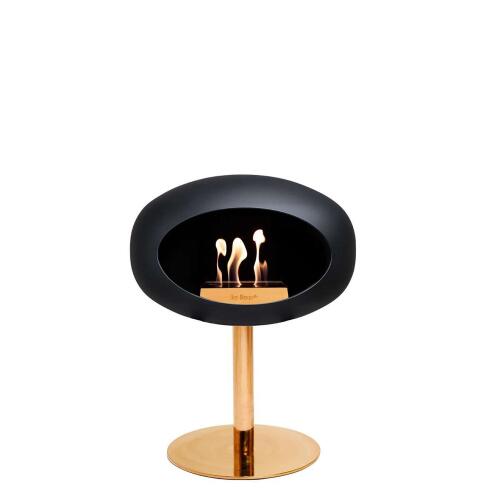Le Feu Bioethanolkamin Ground Steel Low Black/Roségold Plate/ Roségold Pole 50 cm