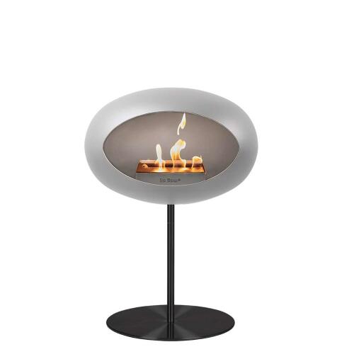 Le Feu Bioethanolkamin Ground Steel Low Nickel/Black Plate/ Black Pole 50 cm