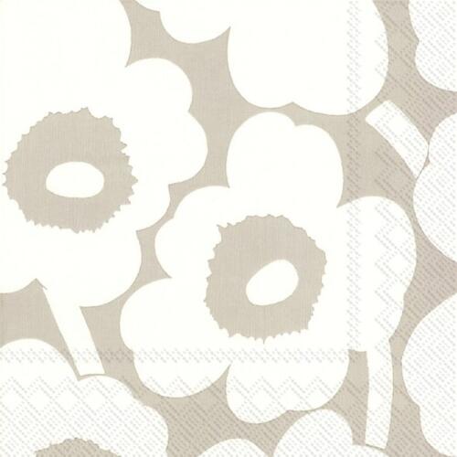 IHR Ideal Home Range Cocktail Servietten Unikko Linen Cream 25 x 25 cm