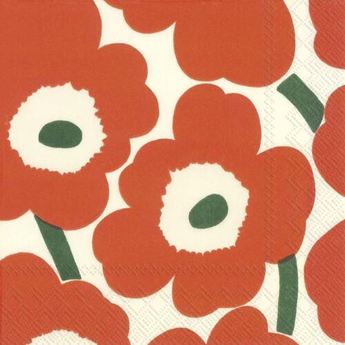 IHR Ideal Home Range Lunch Servietten Unikko Orange Green 33 x 33 cm