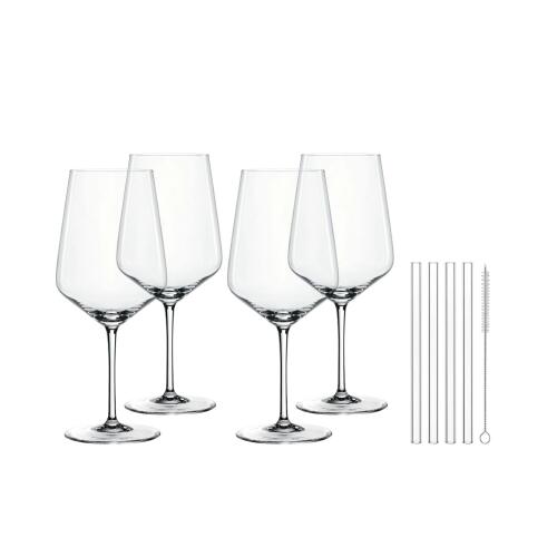 Nachtmann Tastes Good Cocktail-Spritz-Glas 4er Set mit Glastrinkhalmen
