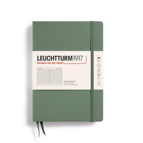 Leuchtturm1917 Notizbuch Medium A5 Hardcover Olive Liniert