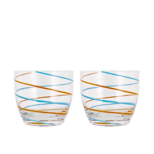 Villa Collection Styles Wasserglas Blau/Amber 200 ml 2er Set