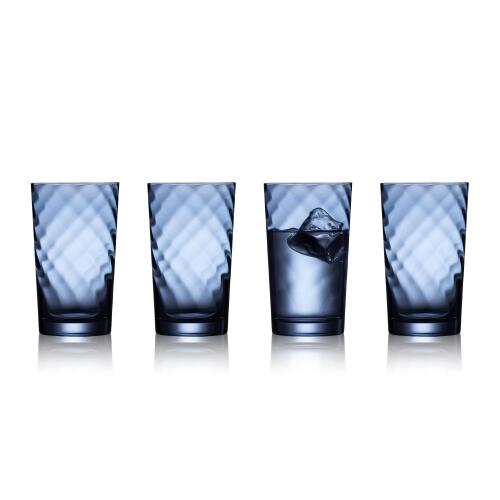 Lyngby Glas Vienna Highballglas Blau 4er Set