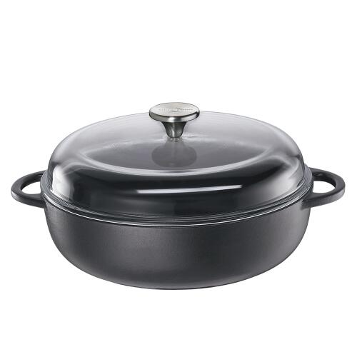 Küchenprofi Provence Bauernpfanne mit Glasdeckel Schwarz 28 cm