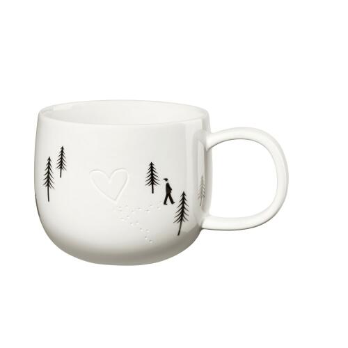 ASA Joy Snow Tracks Henkelbecher Heart in the snow 400 ml