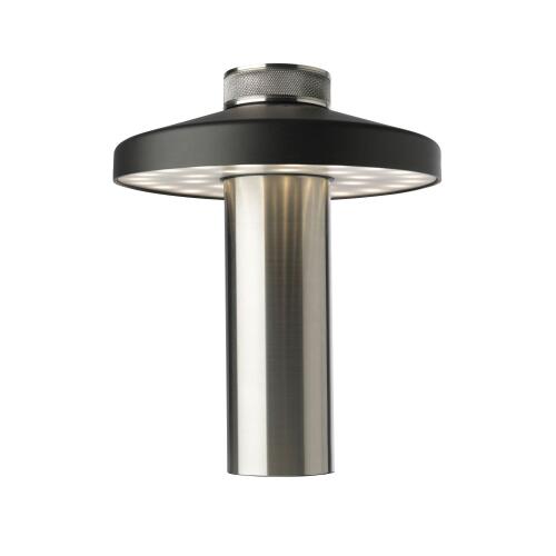Sompex Akku-Outdoorleuchte Turn Schwarz-Silber