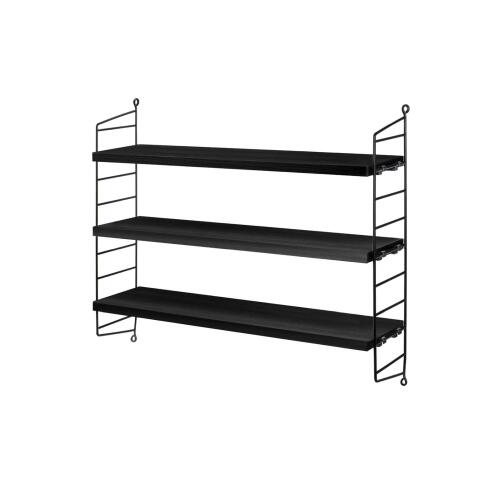 String Furniture String Pocket Wandregal Schwarz Gebeizte Esche/Schwarz