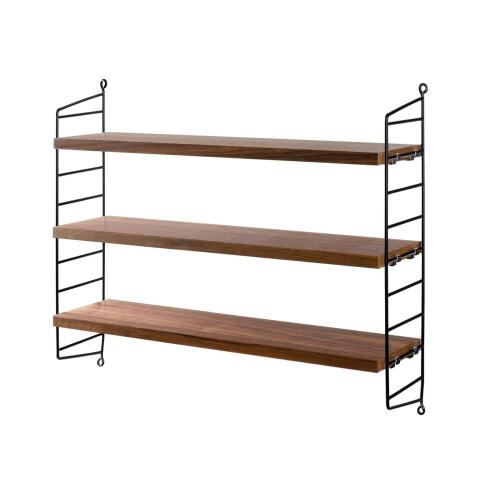 String Furniture String Pocket Wandregal Walnuss/Schwarz