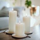 Uyuni Echtwachs-LED-Stumpenkerze Nordic White Smooth 10,1...