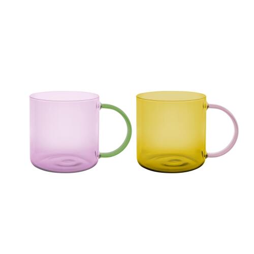 Remember Glasbecher-Set Fred Rosa-Gelb 2-teilig