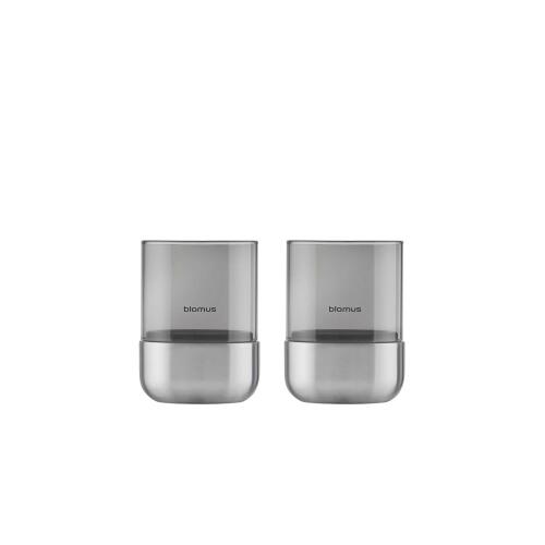 Blomus Calma Windlicht XS Edelstahl Smoke 2er Set