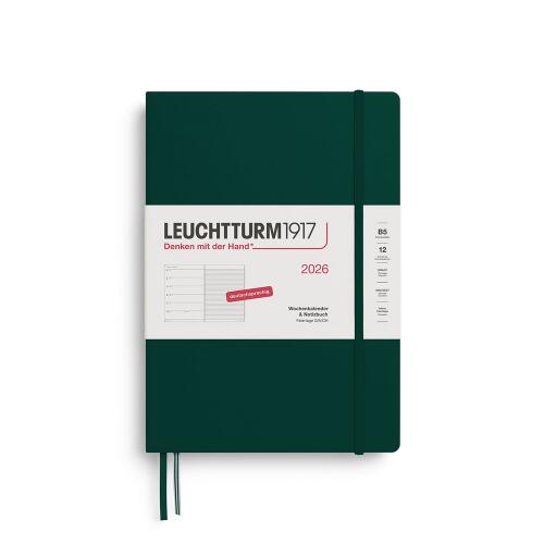 Leuchtturm1917 Wochenkalender 2026 Composition B5 Hardcover Forest Green