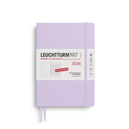 Leuchtturm1917 Wochenkalender 2026 & Notizbuch Medium A5 Hardcover Lilac