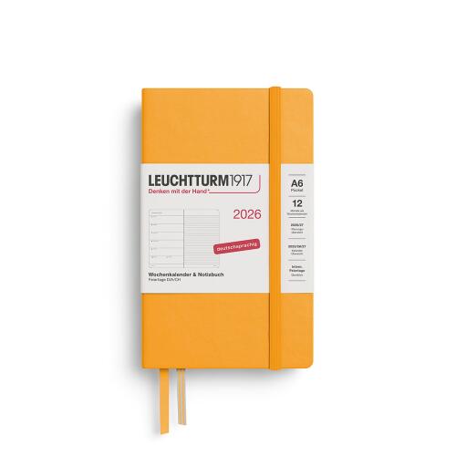 Leuchtturm1917 Wochenkalender 2026 & Notizbuch Pocket A6 Hardcover Rising Sun