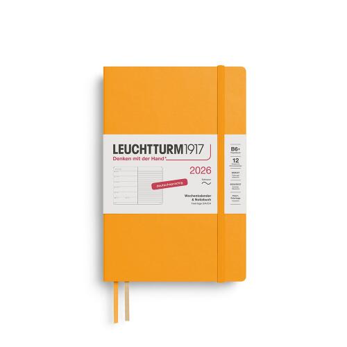 Leuchtturm1917 Wochenkalender 2026 & Notizbuch Paperback B6+ Softcover Rising Sun