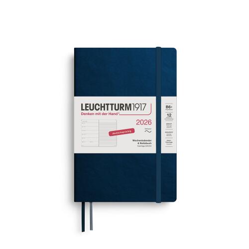 Leuchtturm1917 Wochenkalender 2026 & Notizbuch Paperback B6+ Softcover Deep Sea