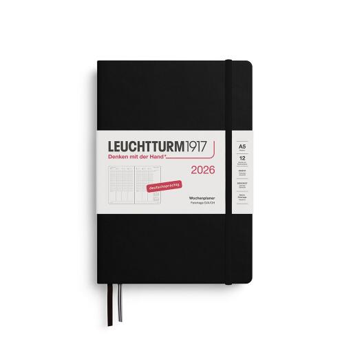 Leuchtturm1917 Wochenplaner 2026 Medium A5 Hardcover Schwarz