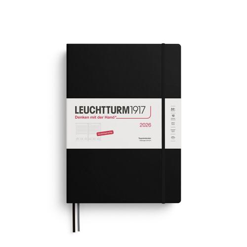 Leuchtturm1917 Tageskalender 2026 Master A4+ Hardcover Schwarz
