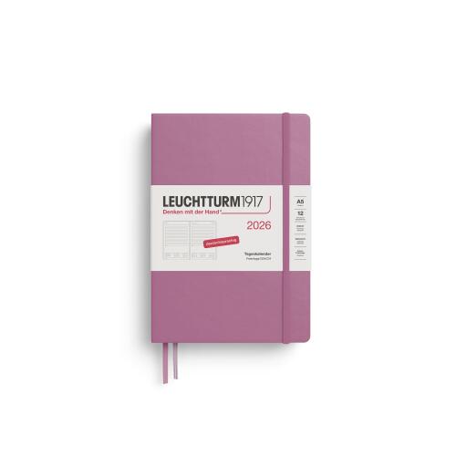 Leuchtturm1917 Tageskalender 2026 Medium A5 Hardcover Dusty Rose
