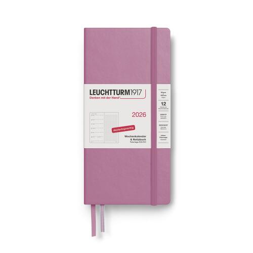 Leuchtturm1917 Wochenkalender 2026 & Notizbuch Wallet B6+ x A6 Dusty Rose
