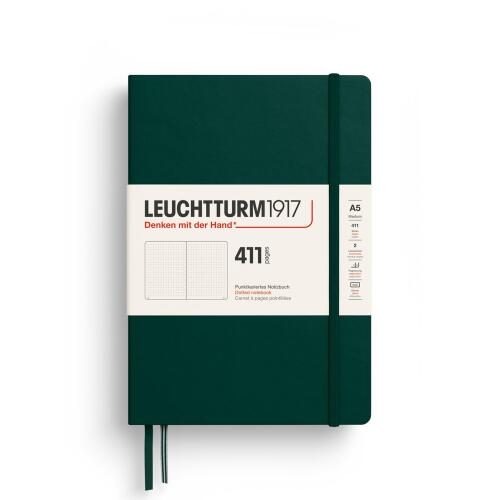 Leuchtturm1917 Notizbuch 411 Medium A5 Hardcover Forest Green Dotted