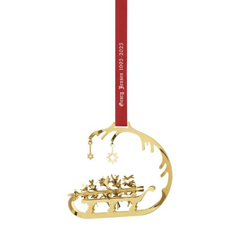 Georg Jensen Weihnachtsschmuck 1995/2025 Jubiläums-Mobile Schlitten Goldauflage