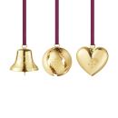 Georg Jensen Weihnachtsschmuck 2025 Geschenk-Set Herz, Glocke & Kugel Vergoldet