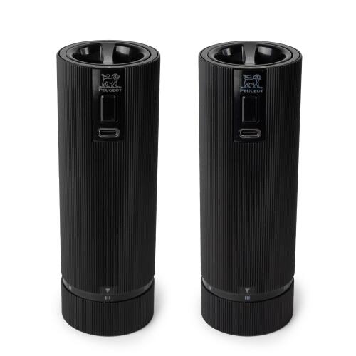 Peugeot Night Line Duo Elektrische Pfeffer- und Salzmühle Z U’Select Mattschwarz 15 cm