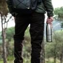 FLSK Trinkflasche mit Becher Edelstahl Gebürstet 700 ml