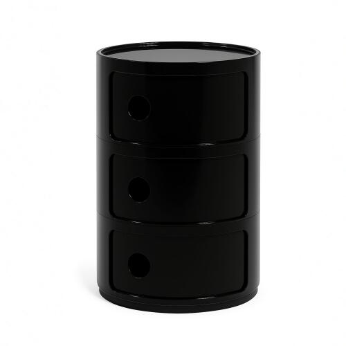 Kartell Componibili Container mit drei Fächern Schwarz