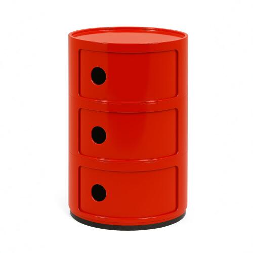 Kartell Componibili Container mit drei Fächern Rot