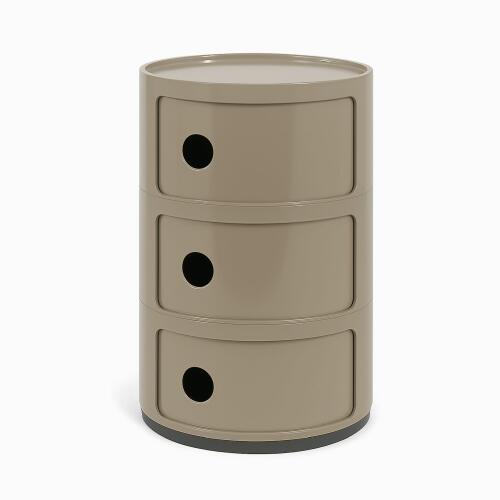 Kartell Componibili Container mit drei Fächern Taupe