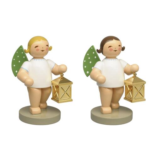 Wendt & Kühn Goldedition No 18 Weggefährte Engel mit Laterne Vergoldet Doppelset 650/301